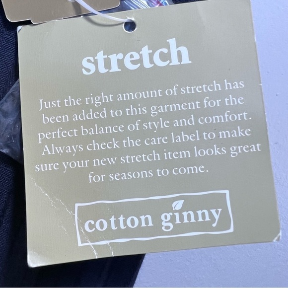 Cotton Ginny Navy Blue Pinstripe Cotton Trouser Pants Size 9 - Picture 4 of 10